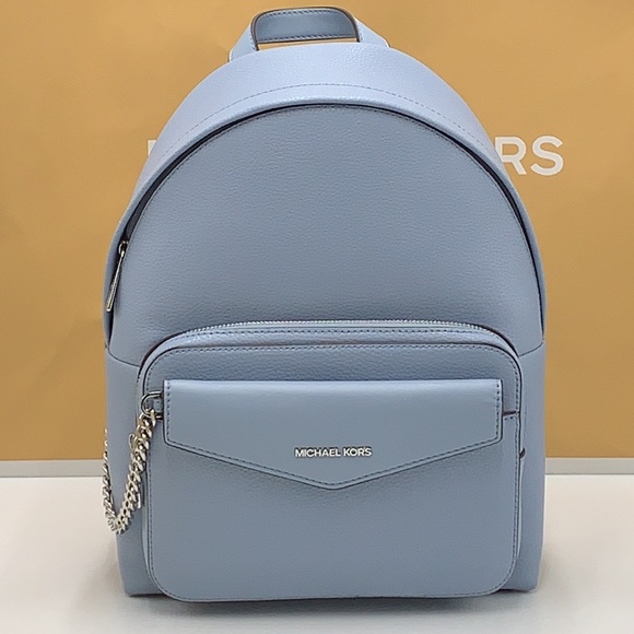 MICHAEL KORS Maisie Medium Pebbled Leather 2-in-1 BackpackPale Blue NWOT - Picture 7 of 16